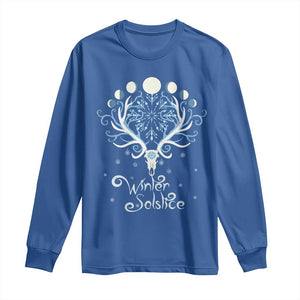 Winter Solstice Yule Pagan Christmas Reindeer Long Sleeve Shirt TS11 Royal Blue Print Your Wear