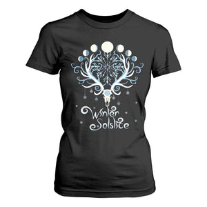 Winter Solstice Yule Pagan Christmas Reindeer T Shirt For Women TS11 Black Print Your Wear