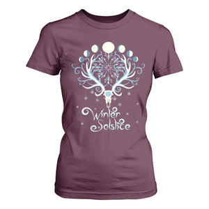 Winter Solstice Yule Pagan Christmas Reindeer T Shirt For Women TS11 Maroon Print Your Wear