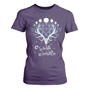 Winter Solstice Yule Pagan Christmas Reindeer T Shirt For Women TS11 Purple Print Your Wear