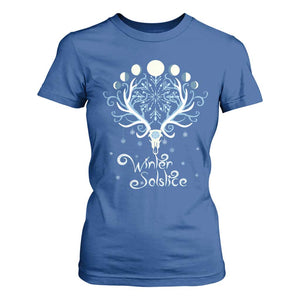 Winter Solstice Yule Pagan Christmas Reindeer T Shirt For Women TS11 Royal Blue Print Your Wear