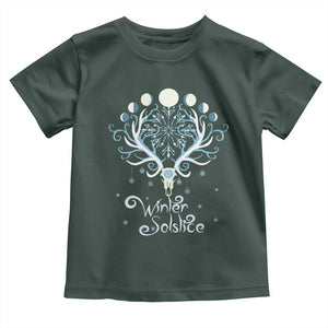 Winter Solstice Yule Pagan Christmas Reindeer Toddler T Shirt TS11 Dark Forest Green Print Your Wear