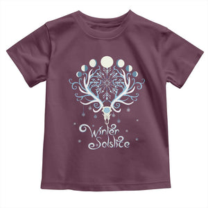 Winter Solstice Yule Pagan Christmas Reindeer Toddler T Shirt TS11 Maroon Print Your Wear