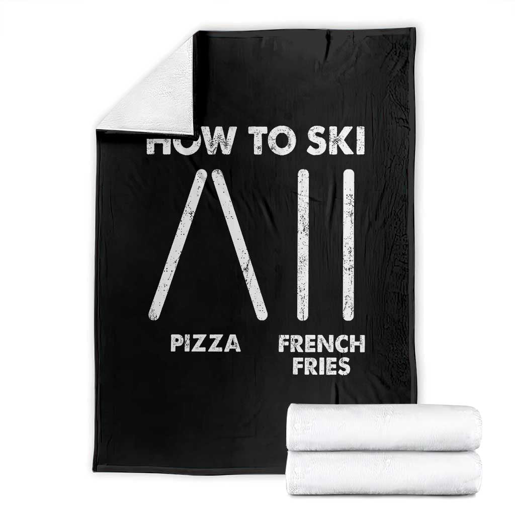 Funny Skiing Instructor Throw Blanket How To Ski Food Lover Winter Sport TS11 Black Print Your Wear