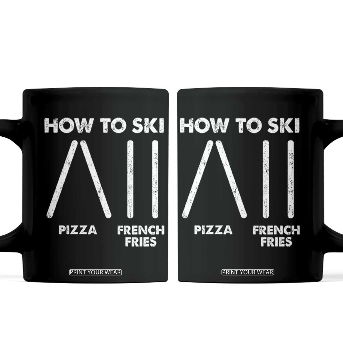 Funny Skiing Instructor Coffee Mug How To Ski Food Lover Winter Sport TS11 Black Print Your Wear