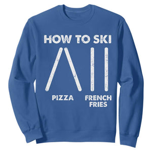 Funny Skiing Instructor Sweatshirt How To Ski Food Lover Winter Sport TS11 Royal Blue Print Your Wear