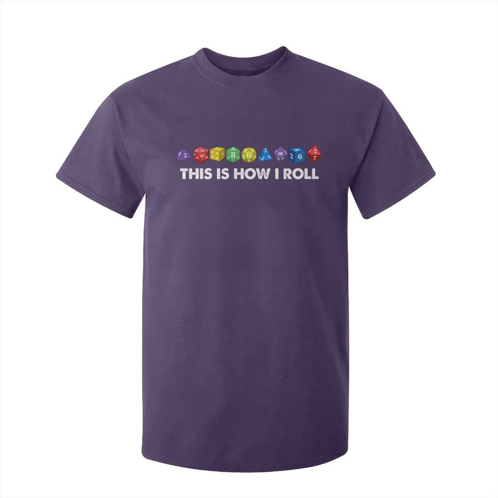 Funny Role Playing Tabletop Dice T Shirt For Kid This Is How I Roll TS11 Purple Print Your Wear