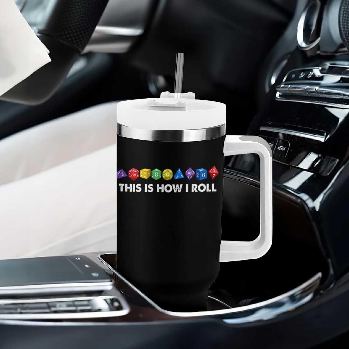 Funny Role Playing Tabletop Dice Tumbler With Handle This Is How I Roll TS11 Print Your Wear