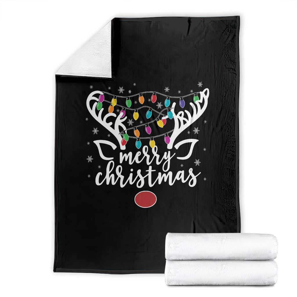 Funny Subtle Trump Xmas Hidden Message Merry Christmas Reindeer Throw Blanket TS11 Black Print Your Wear