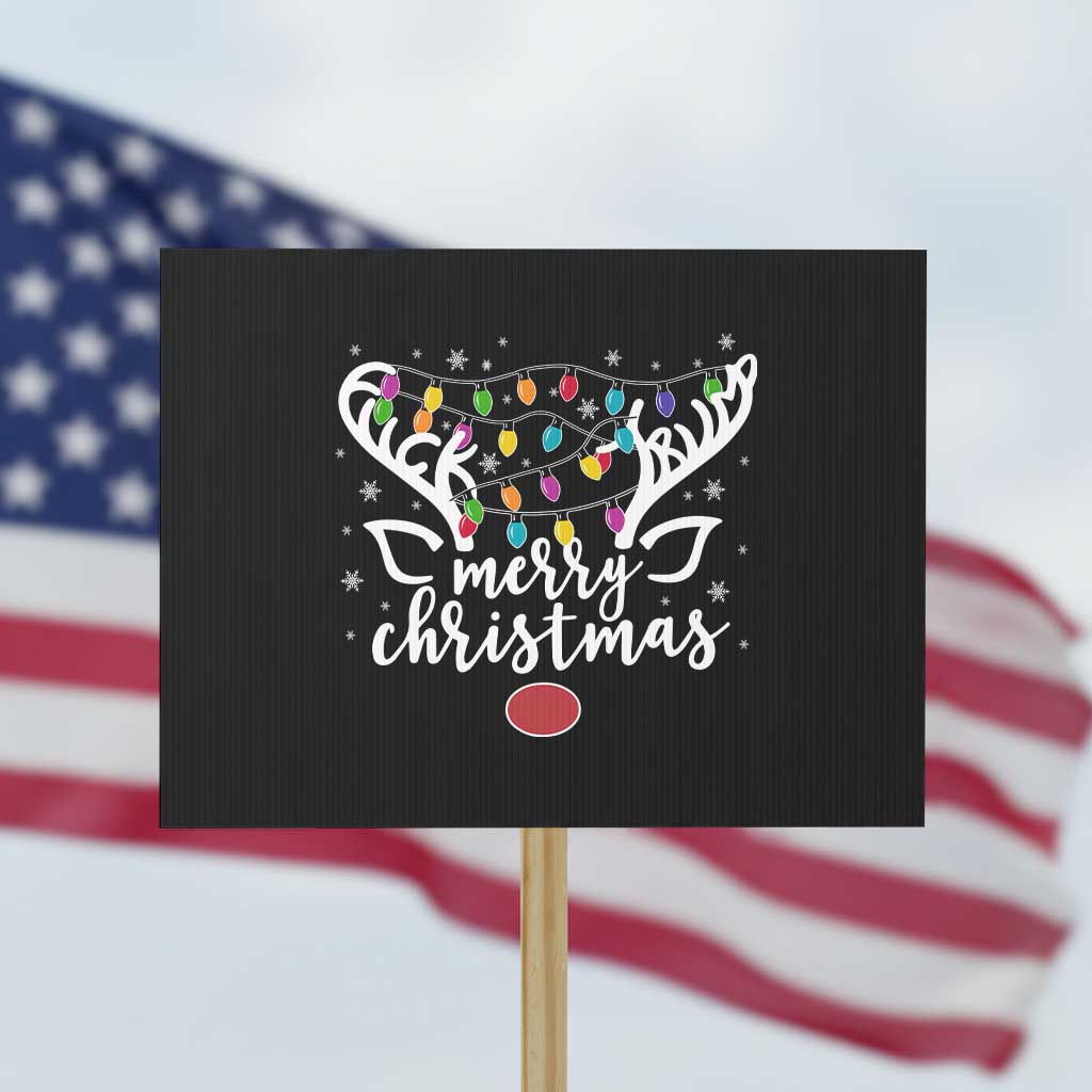 Funny Subtle Trump Xmas Hidden Message Merry Christmas Reindeer Protest Sign TS11 Horizontal 18