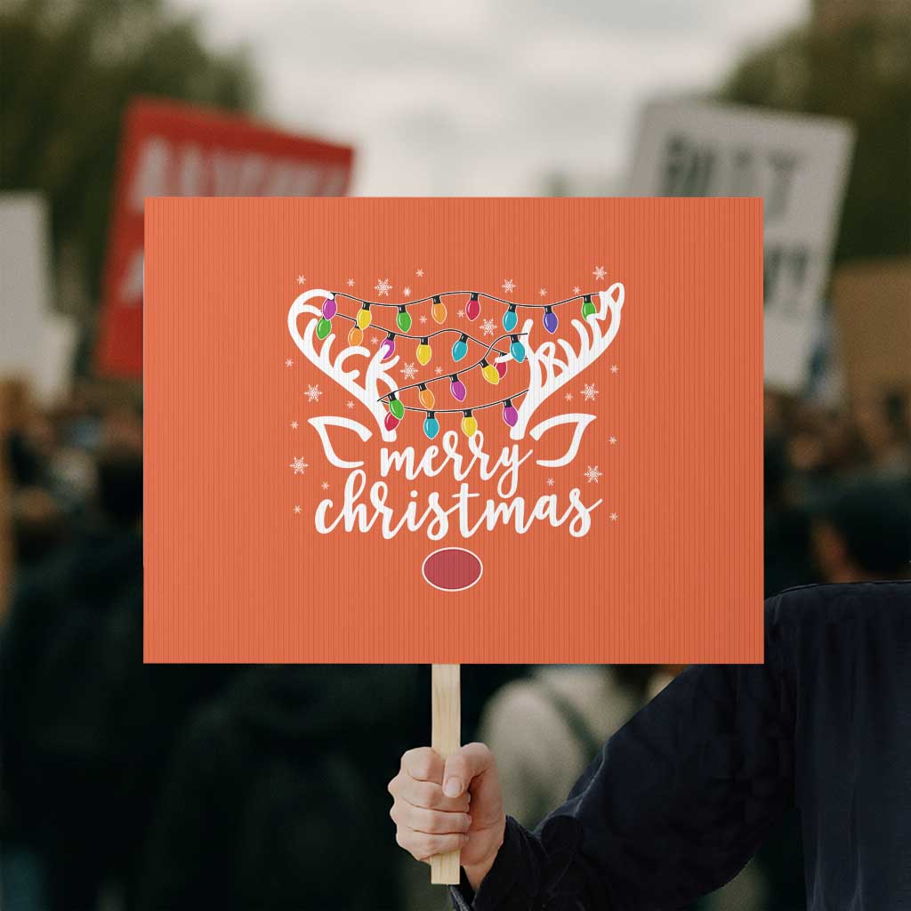 Funny Subtle Trump Xmas Hidden Message Merry Christmas Reindeer Protest Sign TS11 Horizontal 18