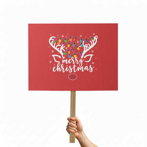 Funny Subtle Trump Xmas Hidden Message Merry Christmas Reindeer Protest Sign TS11 Horizontal 18" × 24" Red Print Your Wear