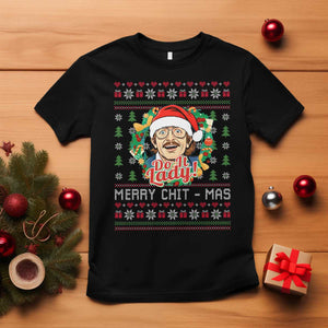 Funny Chit Christmas T Shirt Merry Chit Mas Do It Lady Xmas Wreath TS11 Black Print Your Wear