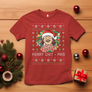Funny Chit Christmas T Shirt Merry Chit Mas Do It Lady Xmas Wreath TS11 Red Print Your Wear
