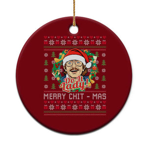 Funny Chit Christmas Ceramic Ornament Merry Chit Mas Do It Lady Xmas Wreath TS11 1pc Red Print Your Wear