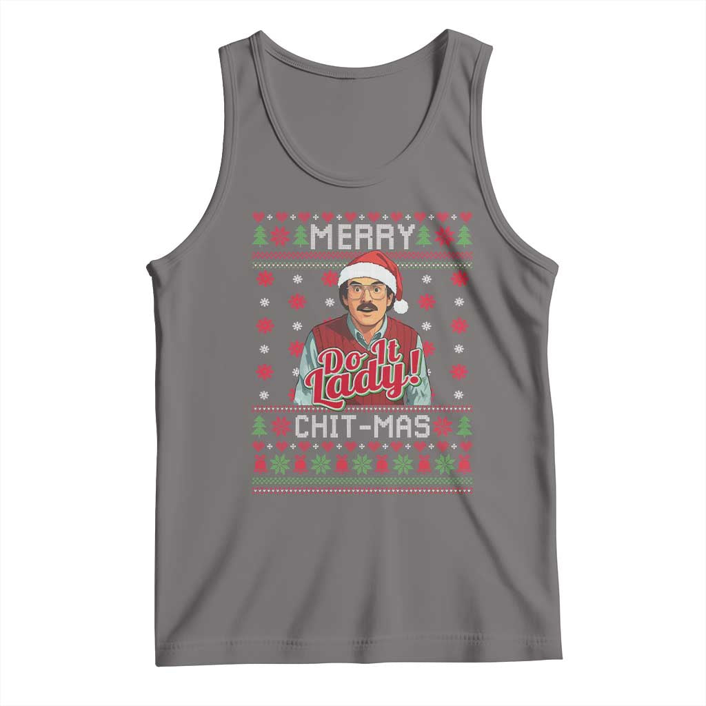 Funny Chit Christmas Tank Top Merry Chit Mas Do It Lady Ugly Xmas TS11 Deep Heather Print Your Wear