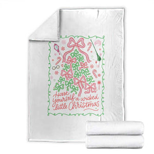 Have Yourself A Wicked Little Christmas Throw Blanket Funny Xmas Wizard Princess TS11 White Print Your Wear