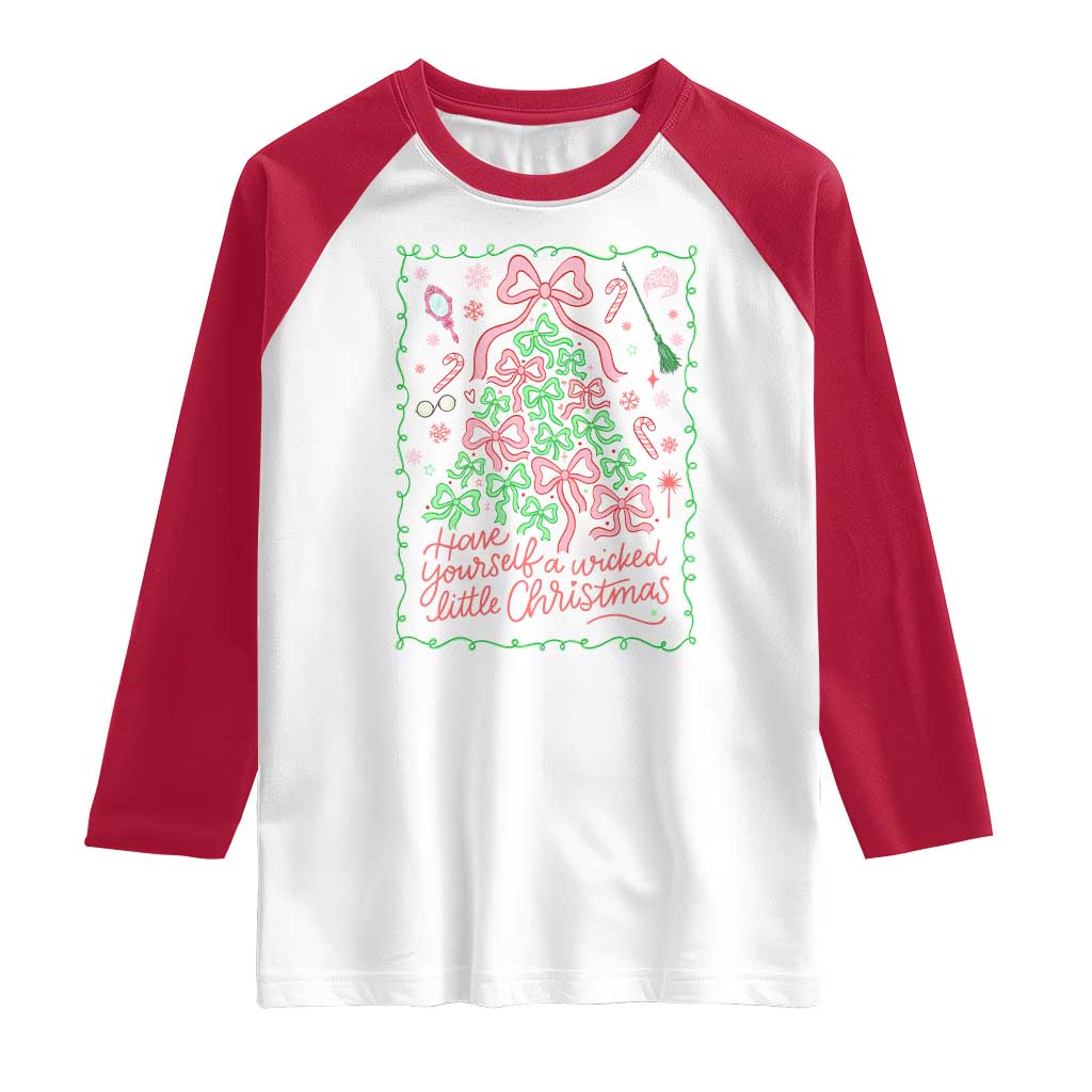 Have Yourself A Wicked Little Christmas Raglan Shirt Funny Xmas Wizard Princess TS11 White Red Print Your Wear