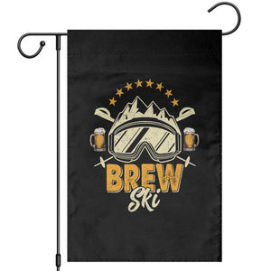 Brewski Skiing Beer Garden Flag Funny Skiing Skier Ski Vacation TS11 Black Print Your Wear