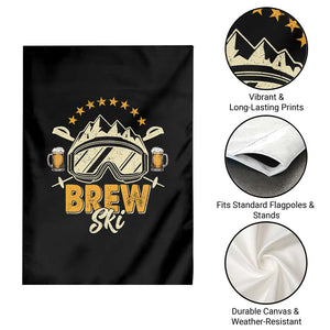 Brewski Skiing Beer Garden Flag Funny Skiing Skier Ski Vacation TS11 Print Your Wear