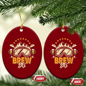 Brewski Skiing Beer Ceramic Ornament Funny Skiing Skier Ski Vacation TS11 Print Your Wear