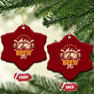 Brewski Skiing Beer Ceramic Ornament Funny Skiing Skier Ski Vacation TS11 Print Your Wear