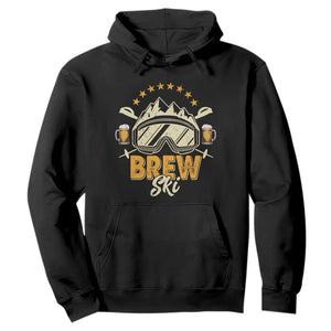 Brewski Skiing Beer Hoodie Funny Skiing Skier Ski Vacation TS11 Black Print Your Wear