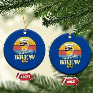 Brewski Skiing Beer Ceramic Ornament Funny Skiing Skier Ski Vacation Retro Sunset TS11 1pc Blue Print Your Wear
