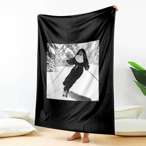 Funny Skiing Nun Graphics Photo Skier Winter Sport Throw Blanket TS11 Print Your Wear