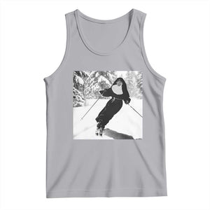 Funny Skiing Nun Graphics Photo Skier Winter Sport Tank Top TS11 Athletic Heather Print Your Wear