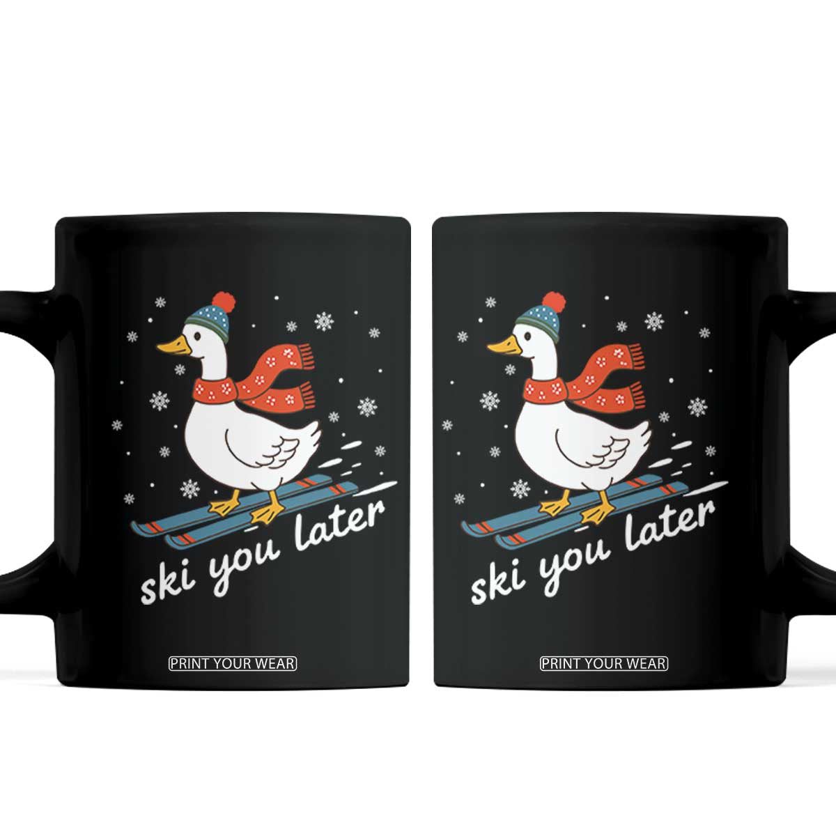 Funny Skiing Goose Coffee Mug Ski You Later Winter Vacation Sport TS11 Black Print Your Wear