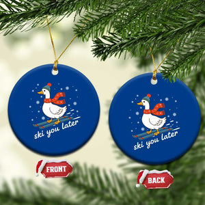 Funny Skiing Goose Ceramic Ornament Ski You Later Winter Vacation Sport TS11 1pc Blue Print Your Wear