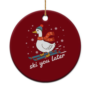Funny Skiing Goose Ceramic Ornament Ski You Later Winter Vacation Sport TS11 1pc Red Print Your Wear