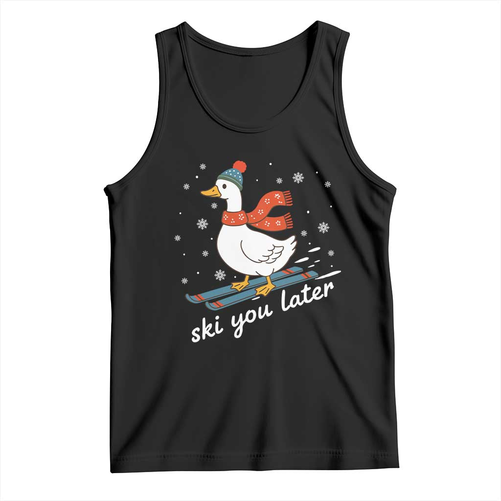 Funny Skiing Goose Tank Top Ski You Later Winter Vacation Sport TS11 Black Print Your Wear