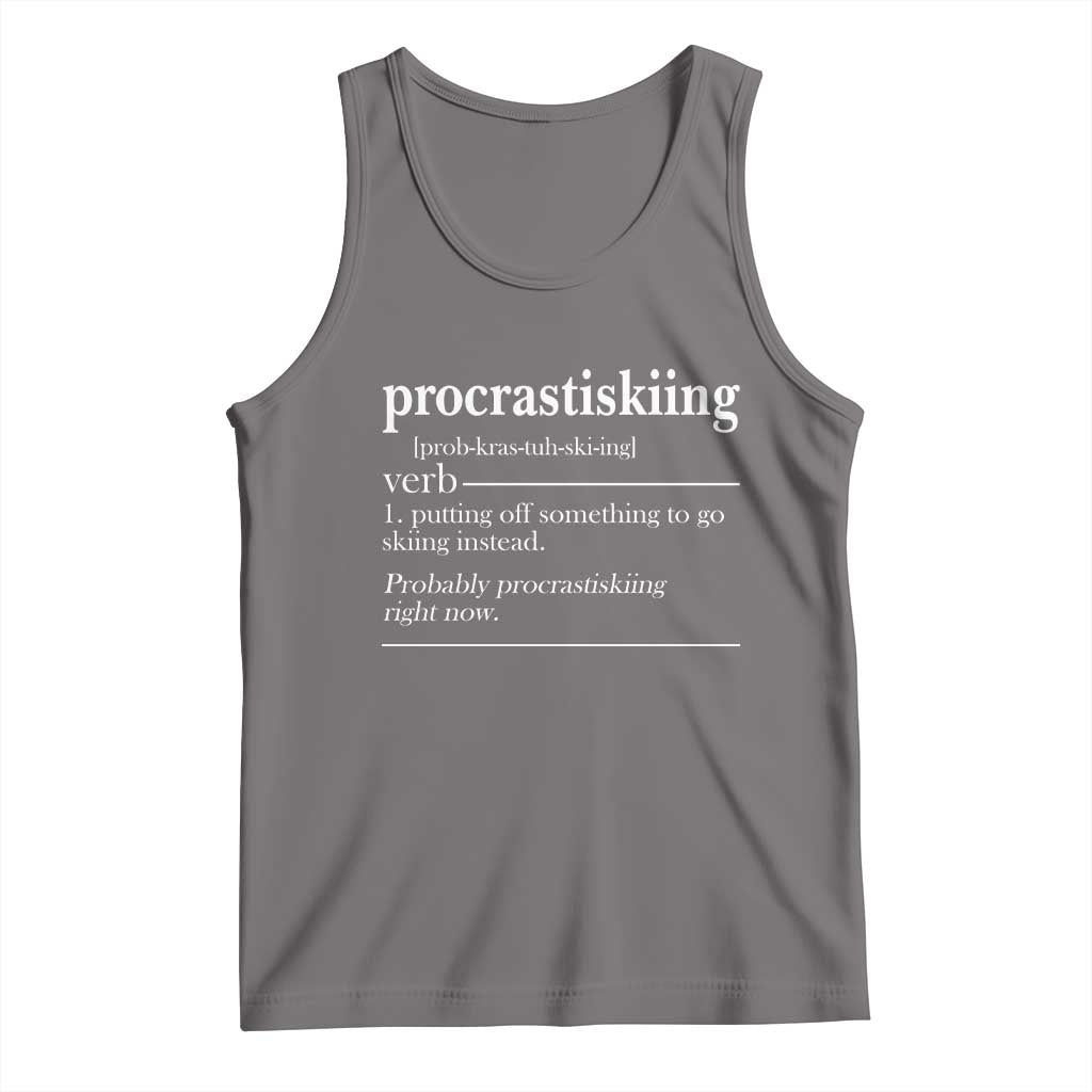 Funny Procrastiskiing Definition Skiing Snow Ski Sports Lover Tank Top TS11 Deep Heather Print Your Wear