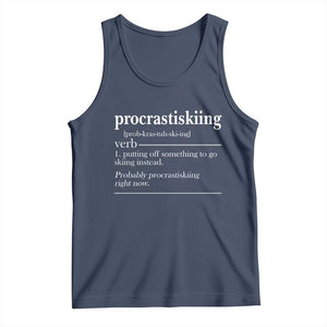 Funny Procrastiskiing Definition Skiing Snow Ski Sports Lover Tank Top TS11 Navy Print Your Wear