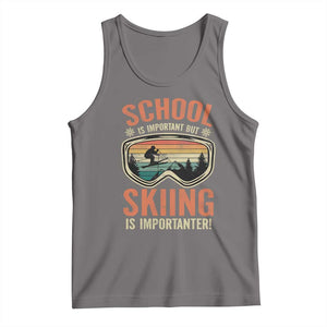 Funny School Is Important But Skiing Is Importanter Tank Top TS11 Deep Heather Print Your Wear
