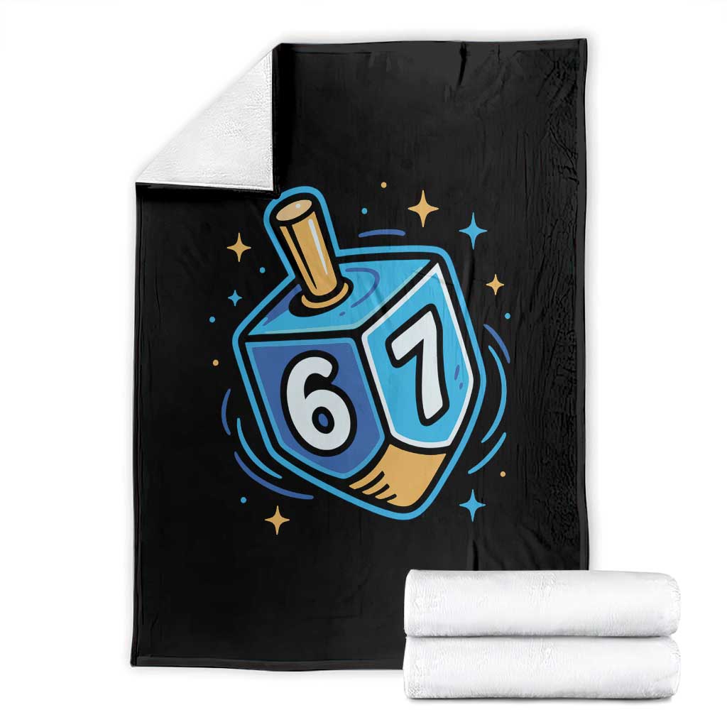 Funny 67 Hanukkah Dreidel Throw Blanket Chanukah Star Of David TS11 Black Print Your Wear