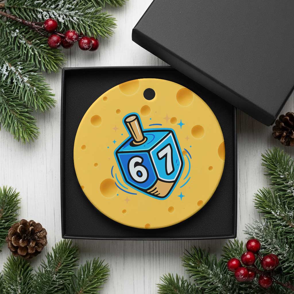 Funny 67 Hanukkah Dreidel Ceramic Ornament Chanukah Star Of David TS11 1pc Yellow Cheese Print Your Wear