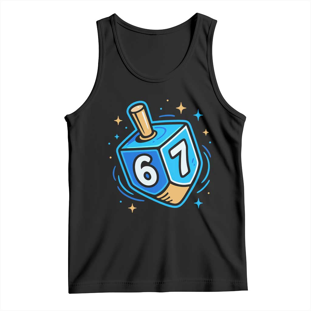 Funny 67 Hanukkah Dreidel Tank Top Chanukah Star Of David TS11 Black Print Your Wear