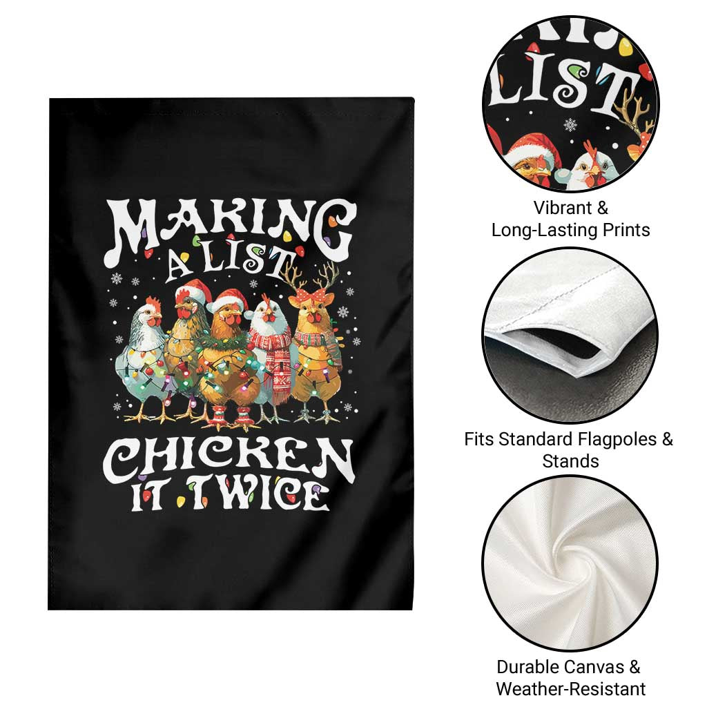Making A List Chicken It Twice Garden Flag Funny Christmas Chicken TS11 Print Your Wear