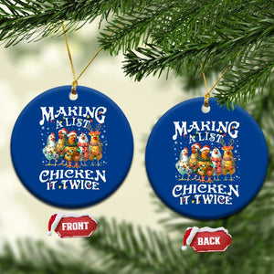 Making A List Chicken It Twice Ceramic Ornament Funny Christmas Chicken TS11 1pc Blue Print Your Wear
