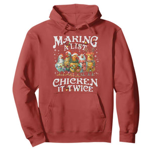 Making A List Chicken It Twice Hoodie Funny Christmas Chicken TS11 Red Print Your Wear