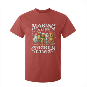 Making A List Chicken It Twice T Shirt For Kid Funny Christmas Chicken TS11 Red Print Your Wear
