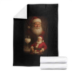 Funny Christmas Santa Drinking Milk Dank Meme Throw Blanket TS11 Black Print Your Wear