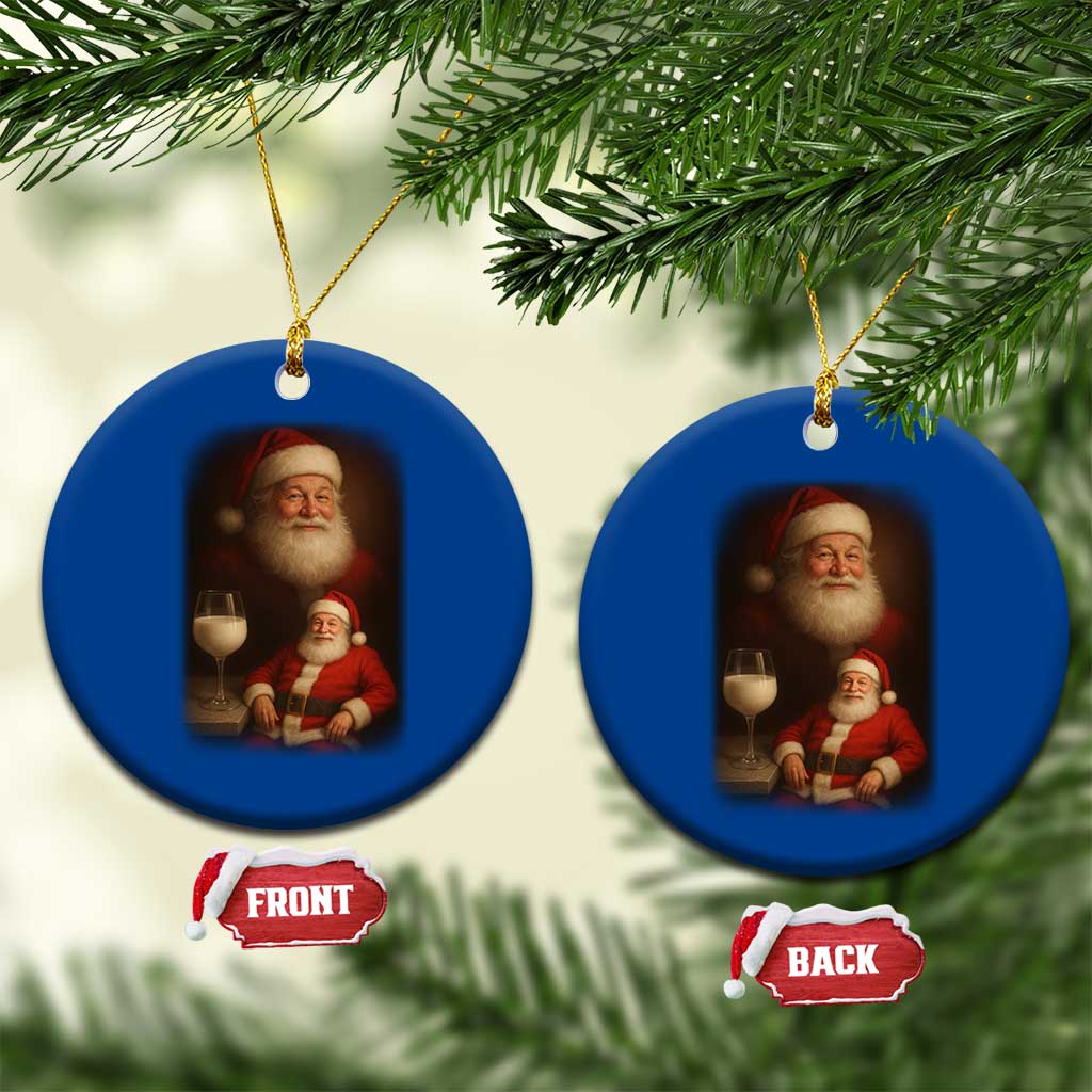 Funny Christmas Santa Drinking Milk Dank Meme Ceramic Ornament TS11 1pc Blue Print Your Wear