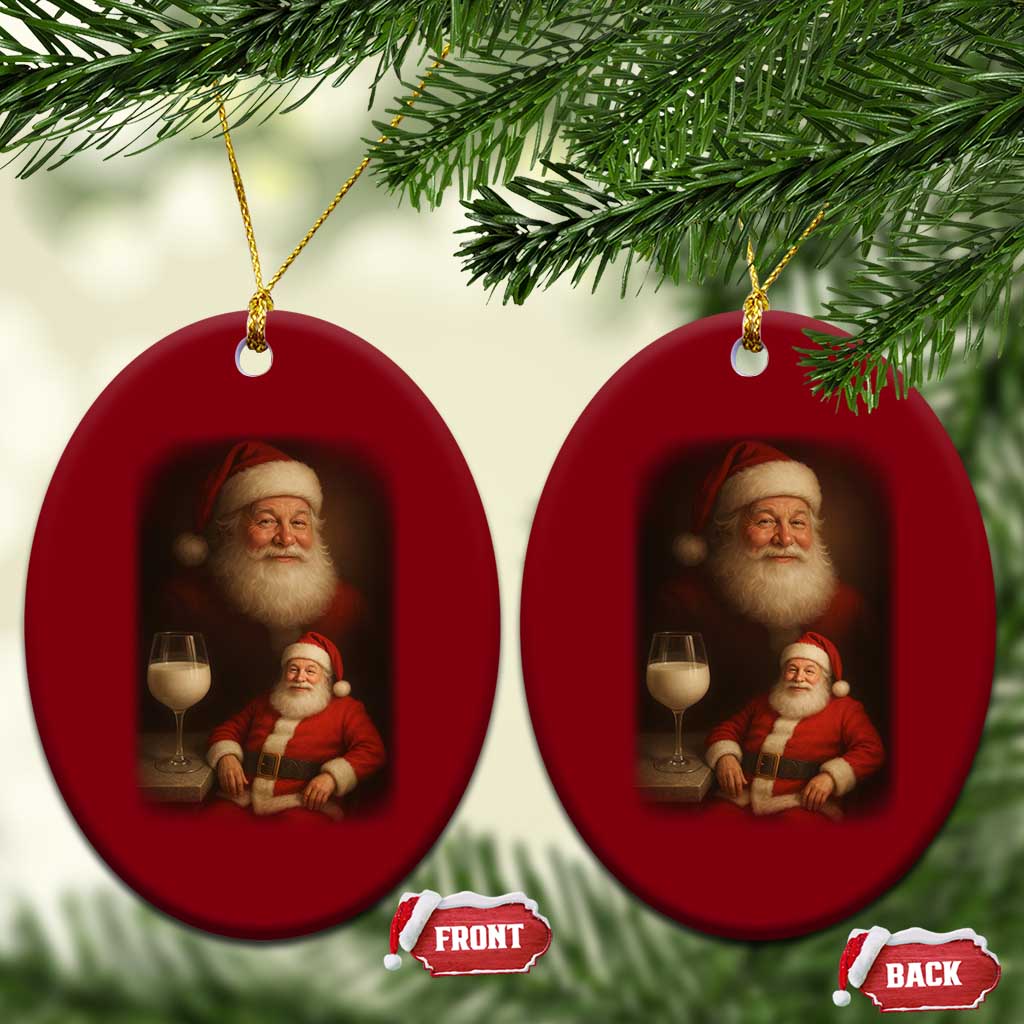 Funny Christmas Santa Drinking Milk Dank Meme Ceramic Ornament TS11 Print Your Wear