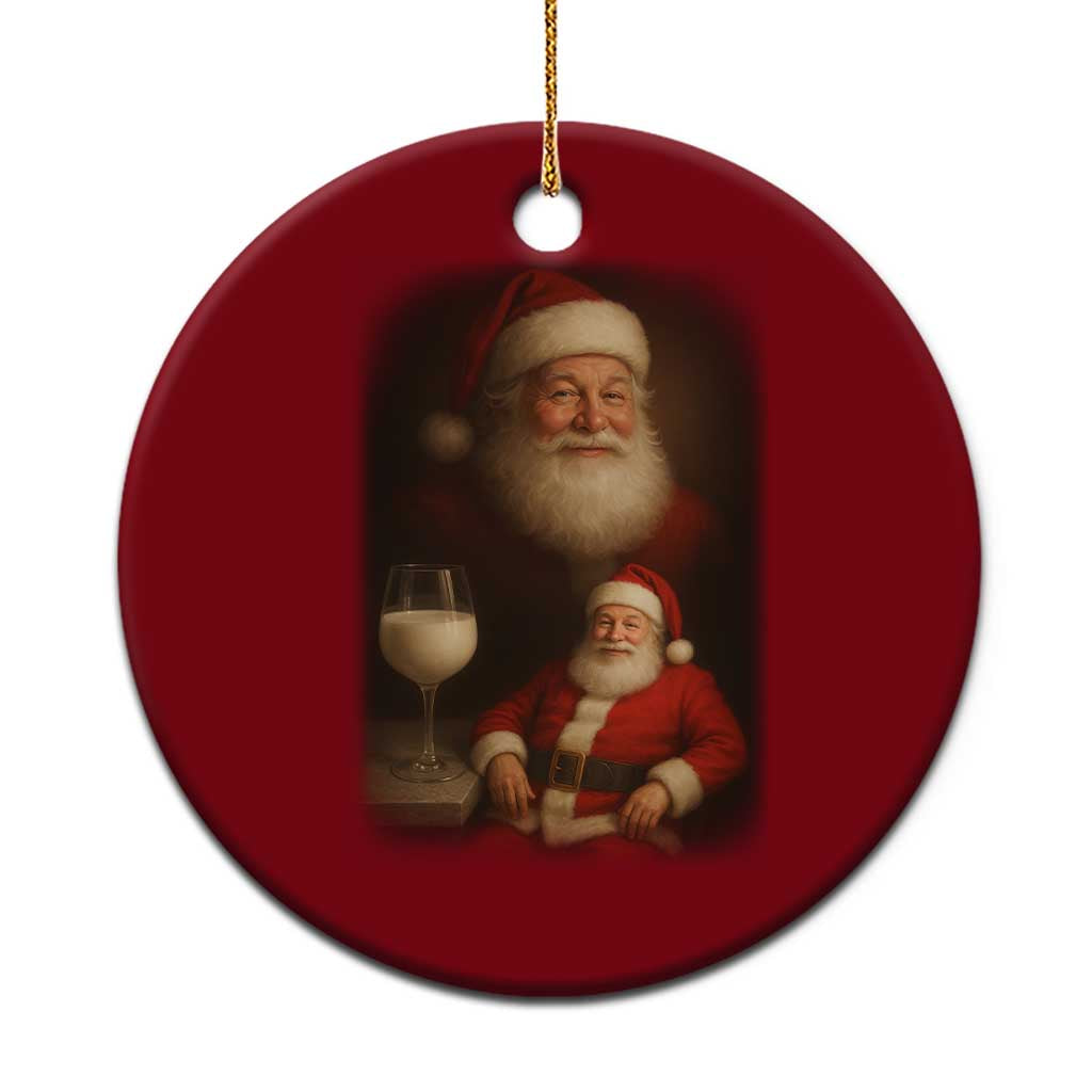 Funny Christmas Santa Drinking Milk Dank Meme Ceramic Ornament TS11 1pc Red Print Your Wear