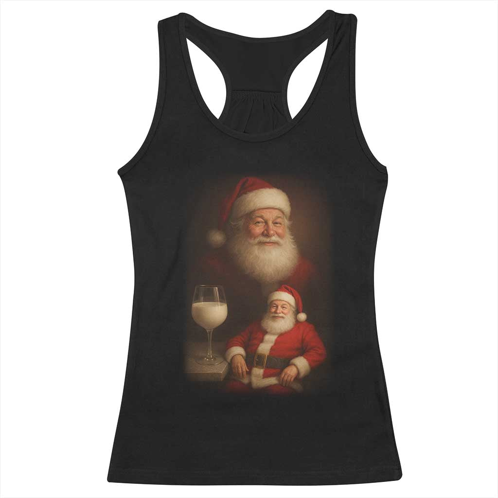 Funny Christmas Santa Drinking Milk Dank Meme Racerback Tank Top TS11 Black Print Your Wear