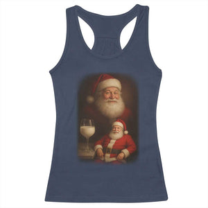 Funny Christmas Santa Drinking Milk Dank Meme Racerback Tank Top TS11 Navy Print Your Wear